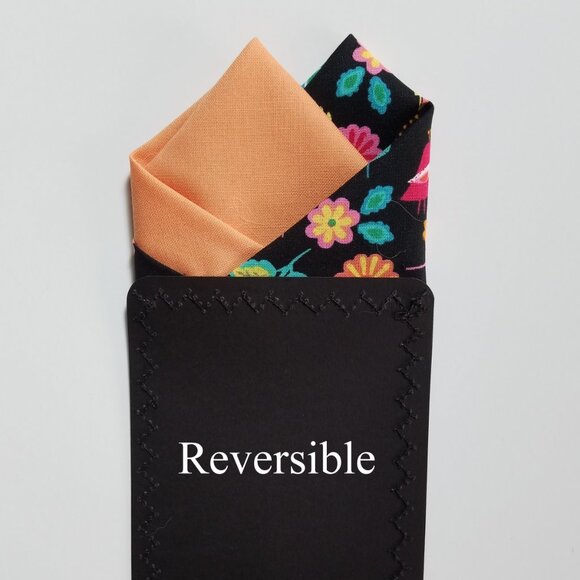 NEW - Contrasting Color 100% Cotton Pre-Folded Pocket Square Handkerchief Insert - Picture 6 of 7